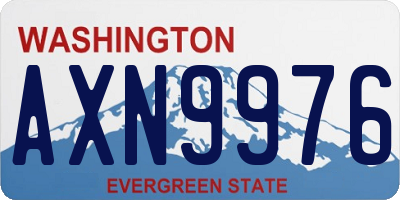WA license plate AXN9976