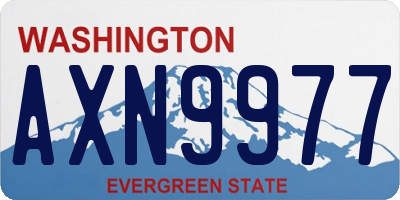WA license plate AXN9977