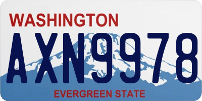 WA license plate AXN9978