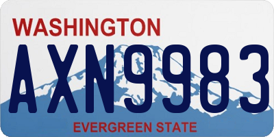 WA license plate AXN9983