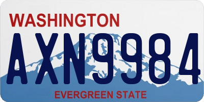 WA license plate AXN9984