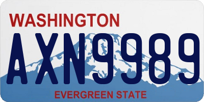 WA license plate AXN9989