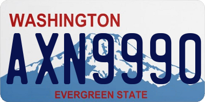 WA license plate AXN9990
