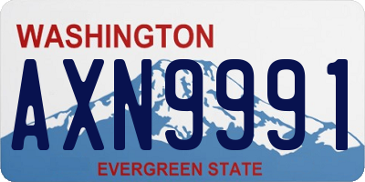 WA license plate AXN9991