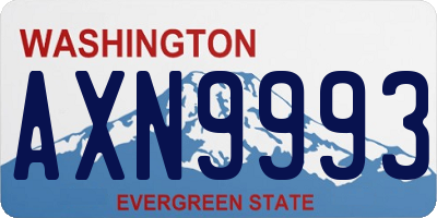 WA license plate AXN9993