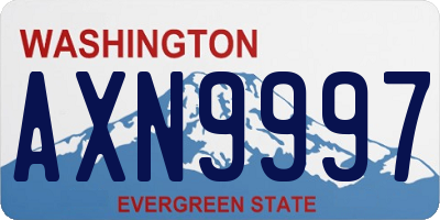 WA license plate AXN9997