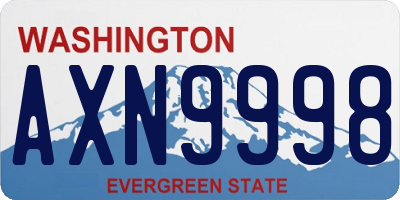 WA license plate AXN9998