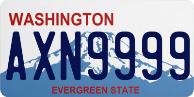 WA license plate AXN9999