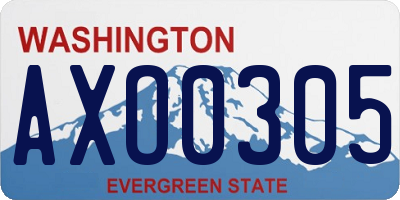 WA license plate AXO0305