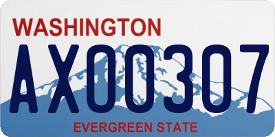 WA license plate AXO0307