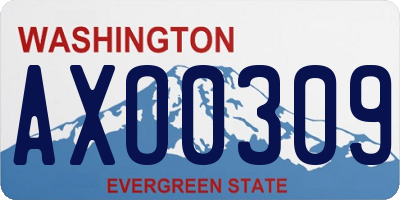 WA license plate AXO0309