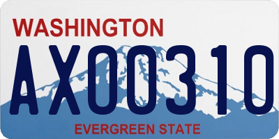 WA license plate AXO0310