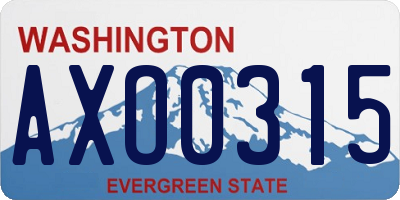 WA license plate AXO0315