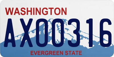WA license plate AXO0316