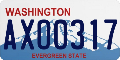 WA license plate AXO0317