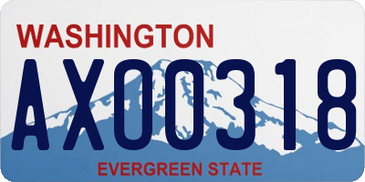 WA license plate AXO0318