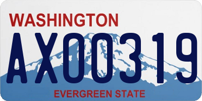 WA license plate AXO0319