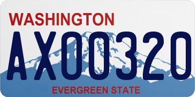 WA license plate AXO0320