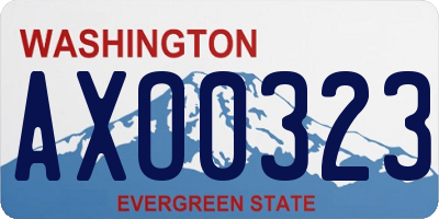 WA license plate AXO0323