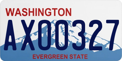 WA license plate AXO0327
