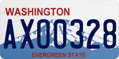WA license plate AXO0328