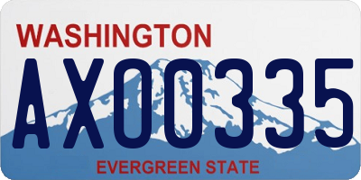 WA license plate AXO0335