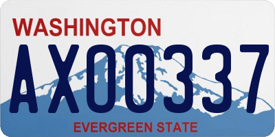 WA license plate AXO0337