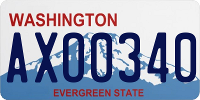 WA license plate AXO0340