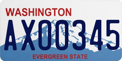 WA license plate AXO0345