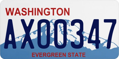 WA license plate AXO0347
