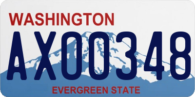 WA license plate AXO0348