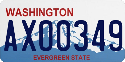 WA license plate AXO0349