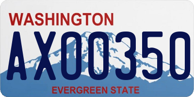 WA license plate AXO0350