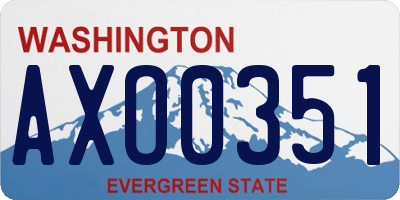 WA license plate AXO0351