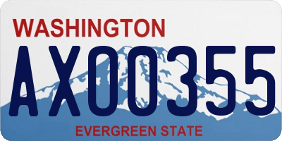 WA license plate AXO0355