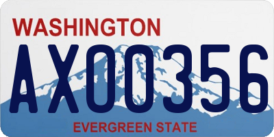 WA license plate AXO0356