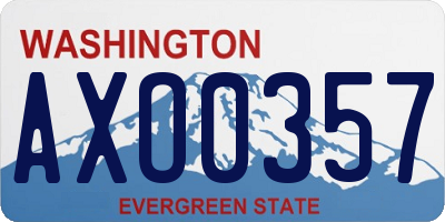 WA license plate AXO0357