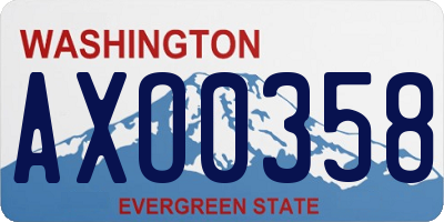 WA license plate AXO0358