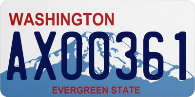 WA license plate AXO0361