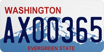 WA license plate AXO0365
