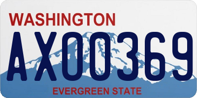 WA license plate AXO0369