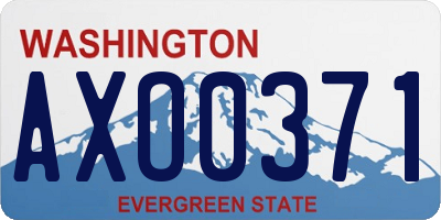 WA license plate AXO0371