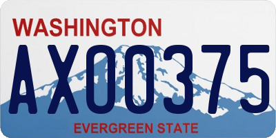 WA license plate AXO0375