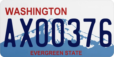 WA license plate AXO0376