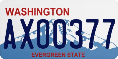 WA license plate AXO0377