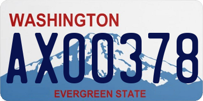 WA license plate AXO0378