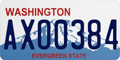 WA license plate AXO0384