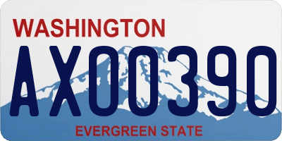 WA license plate AXO0390