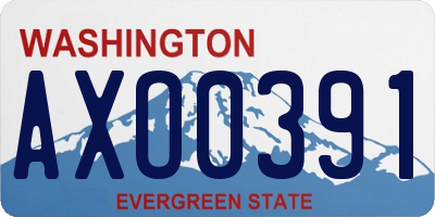 WA license plate AXO0391