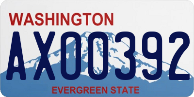 WA license plate AXO0392